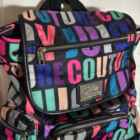 Juicy Couture colorful letter signature print backpack bag - Picture 3 of 11